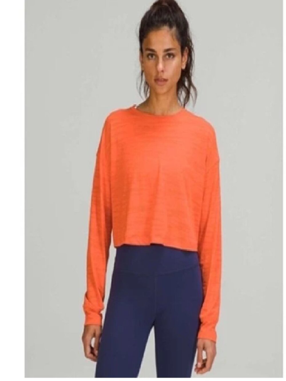 LULUlemon Sz 8 MUSCLE LOVE LONG SLEEVE TIGER MESH, WARM CORAL, NWT $86